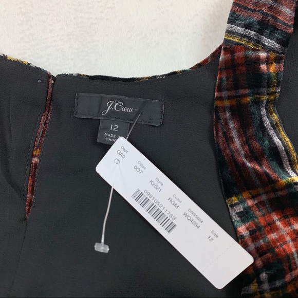 J Crew Stewart Tartan Holiday Plaid Velvet Tank - Picture 9 of 12